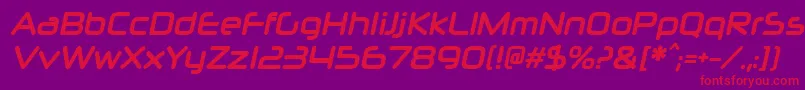 フォントNeuropolxcdBolditalic – 紫の背景に赤い文字