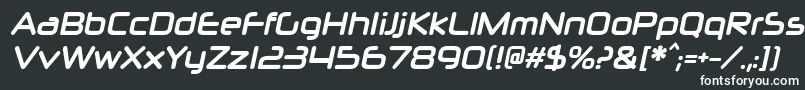 NeuropolxcdBolditalic-fontti – valkoiset fontit mustalla taustalla