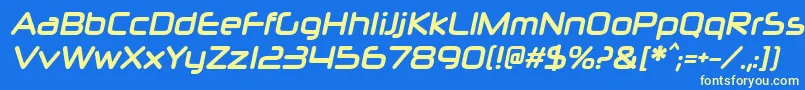 NeuropolxcdBolditalic Font – Yellow Fonts on Blue Background