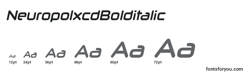 NeuropolxcdBolditalic Font Sizes