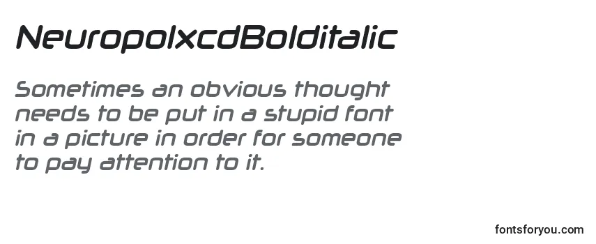 NeuropolxcdBolditalic Font