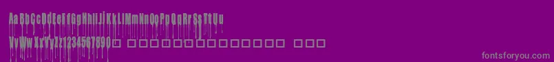 フォントCfmybloodyvalentineRegular – 紫の背景に灰色の文字