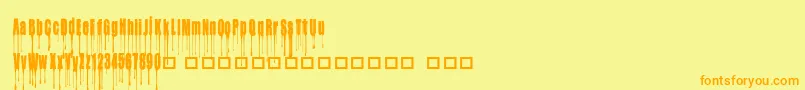 CfmybloodyvalentineRegular Font – Orange Fonts on Yellow Background