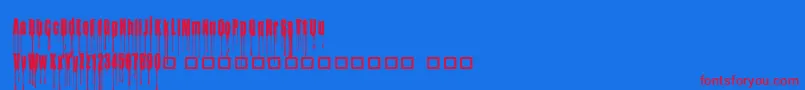 CfmybloodyvalentineRegular Font – Red Fonts on Blue Background