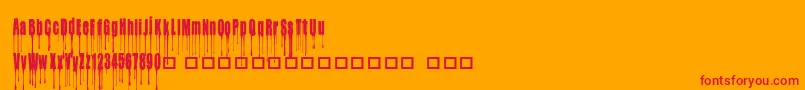 CfmybloodyvalentineRegular Font – Red Fonts on Orange Background