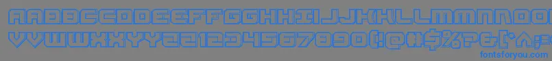 Gearheadengrave Font – Blue Fonts on Gray Background