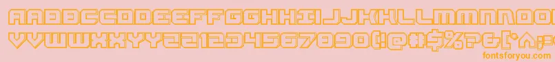 Gearheadengrave-Schriftart – Orangefarbene Schriften auf rosa Hintergrund