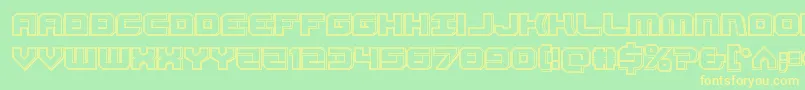 Gearheadengrave Font – Yellow Fonts on Green Background