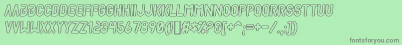 MadscientistP-Schriftart – Graue Schriften auf grünem Hintergrund
