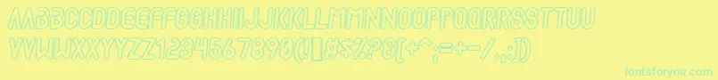 Czcionka MadscientistP – zielone czcionki na żółtym tle