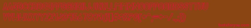 MadscientistP-Schriftart – Rote Schriften auf braunem Hintergrund
