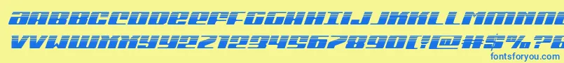 Michiganhalfital Font – Blue Fonts on Yellow Background