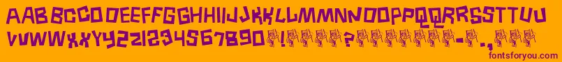 Шрифт Borneo – фиолетовые шрифты на оранжевом фоне