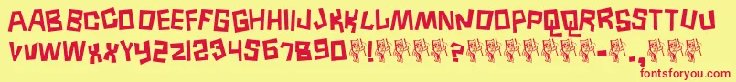 Шрифт Borneo – красные шрифты на жёлтом фоне