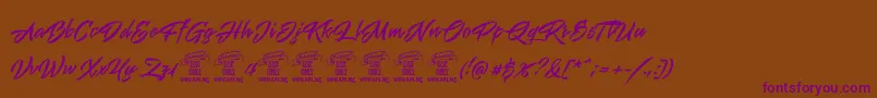 Mistuki4PersonalUse Font – Purple Fonts on Brown Background