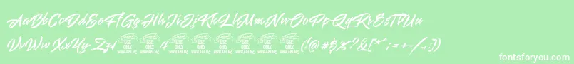 Mistuki4PersonalUse Font – White Fonts on Green Background