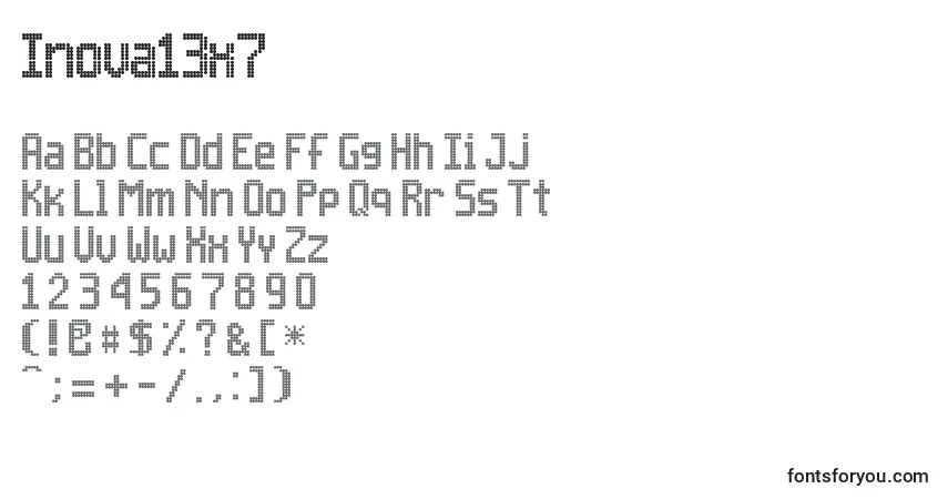 A fonte Inova13x7 – alfabeto, números, caracteres especiais