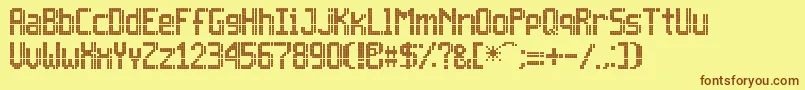 Inova13x7 Font – Brown Fonts on Yellow Background