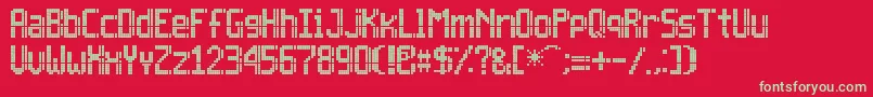 Inova13x7 Font – Green Fonts on Red Background