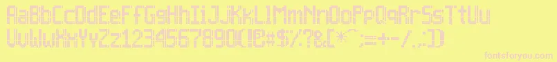 フォントInova13x7 – ピンクのフォント、黄色の背景