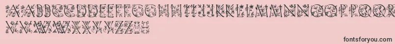 Gardendisplaycaps-Schriftart – Schwarze Schriften auf rosa Hintergrund