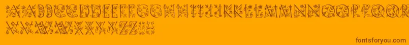 Gardendisplaycaps Font – Brown Fonts on Orange Background