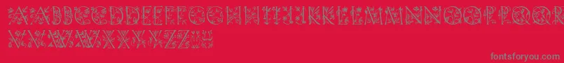 Gardendisplaycaps Font – Gray Fonts on Red Background