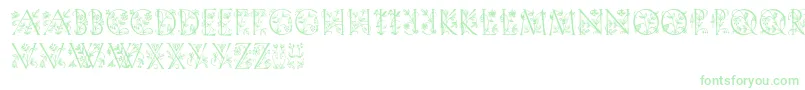 Gardendisplaycaps Font – Green Fonts on White Background