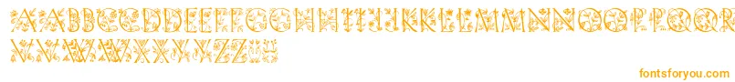 Gardendisplaycaps-Schriftart – Orangefarbene Schriften