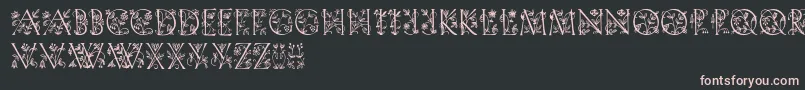 Gardendisplaycaps-fontti – vaaleanpunaiset fontit mustalla taustalla