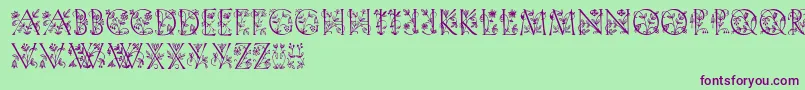 Gardendisplaycaps Font – Purple Fonts on Green Background