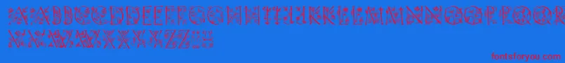 Gardendisplaycaps Font – Red Fonts on Blue Background