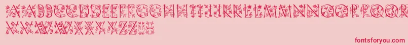 Gardendisplaycaps Font – Red Fonts on Pink Background