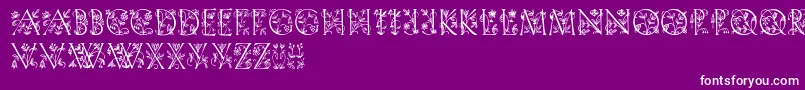 Gardendisplaycaps Font – White Fonts on Purple Background