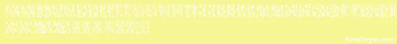 フォントGardendisplaycaps – 黄色い背景に白い文字