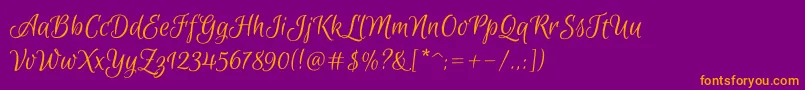 EuphoriascriptRegular Font – Orange Fonts on Purple Background