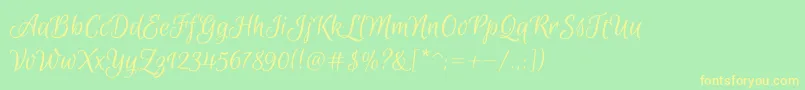 EuphoriascriptRegular Font – Yellow Fonts on Green Background