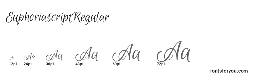 Размеры шрифта EuphoriascriptRegular