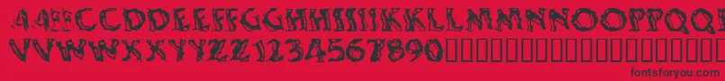 フォントShakingsalsa – 赤い背景に黒い文字