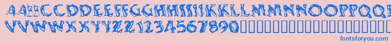 Shakingsalsa Font – Blue Fonts on Pink Background
