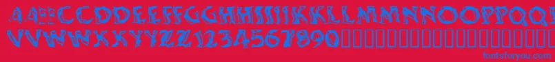 Shakingsalsa Font – Blue Fonts on Red Background