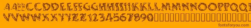 Shakingsalsa Font – Brown Fonts on Orange Background