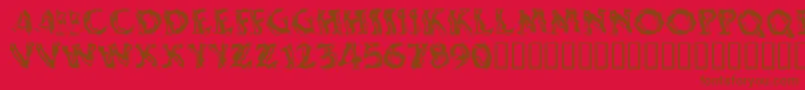 Shakingsalsa Font – Brown Fonts on Red Background