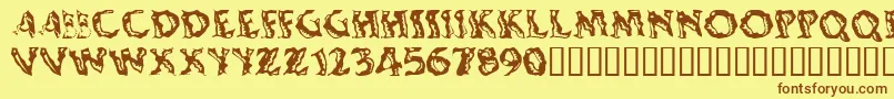 Shakingsalsa Font – Brown Fonts on Yellow Background