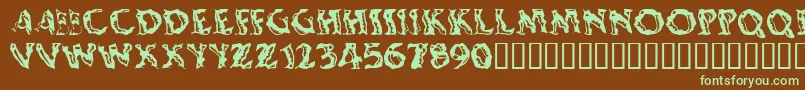 Shakingsalsa Font – Green Fonts on Brown Background
