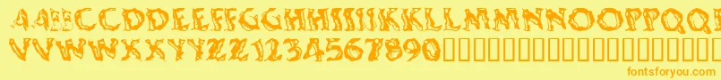 Weitere Informationen zur Shakingsalsa-Schriftart Shakingsalsa-Schriftart – Orangefarbene Schriften auf gelbem Hintergrund