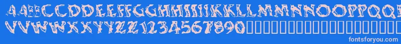 Shakingsalsa Font – Pink Fonts on Blue Background