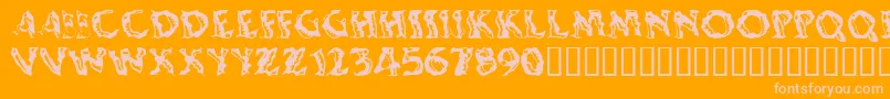 Weitere Informationen zur Shakingsalsa-Schriftart Shakingsalsa-Schriftart – Rosa Schriften auf orangefarbenem Hintergrund