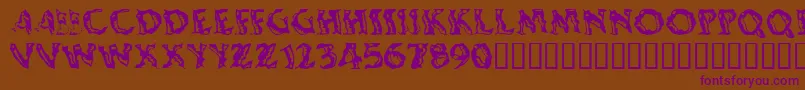 Shakingsalsa Font – Purple Fonts on Brown Background