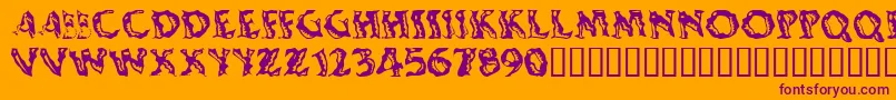 Shakingsalsa-Schriftart – Violette Schriften auf orangefarbenem Hintergrund